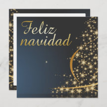 Motivo navideño azul con dorado Árbol de navidad.