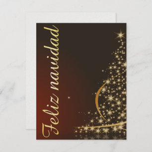 Invitación Motivo navideño con dorado de navidad.