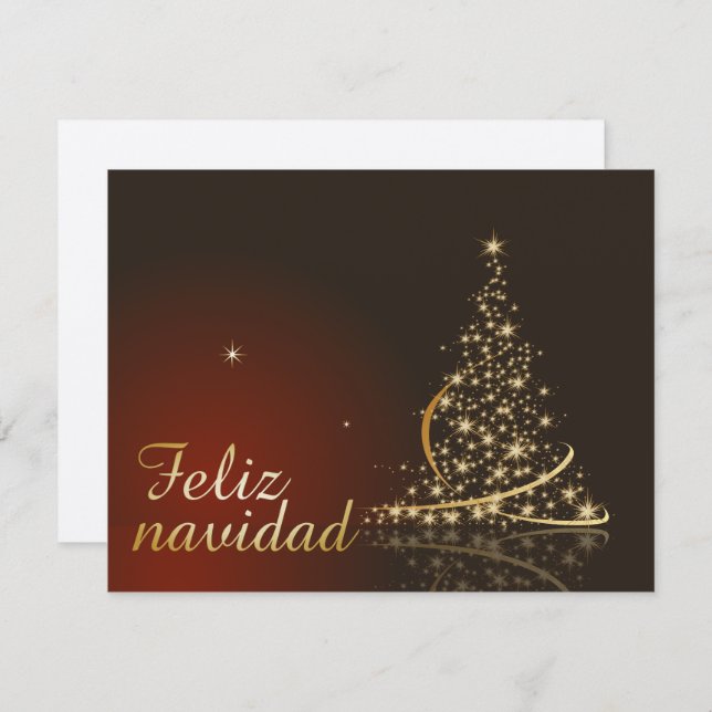 Invitación Motivo navideño con dorado de navidad. (Anverso / Reverso)