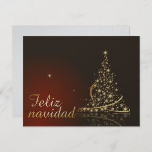 Invitación Motivo navideño con dorado de navidad.