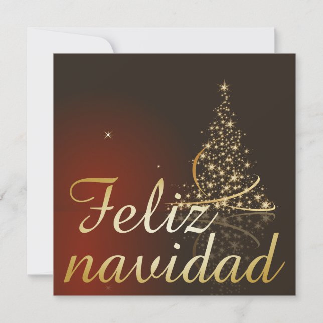 Invitación Motivo navideño con dorado de navidad. (Anverso)