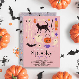 Invitación Motivos De Halloween Fantasmas Primer Cumpleaños R
