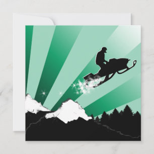 Invitación moto de nieve : rastro de polvo de pthalo