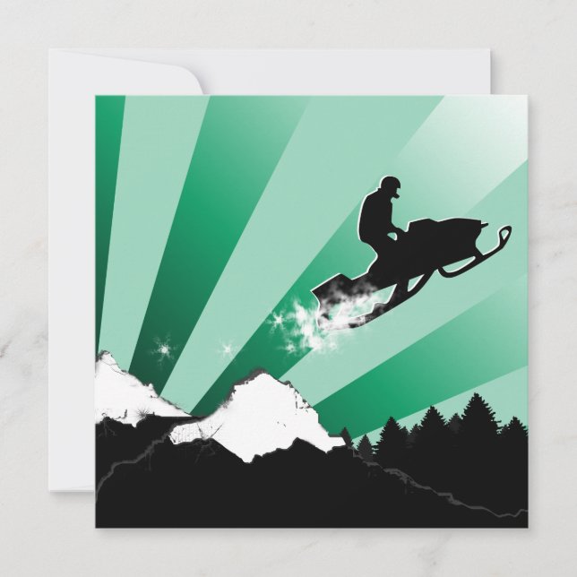 Invitación moto de nieve : rastro de polvo de pthalo (Anverso)