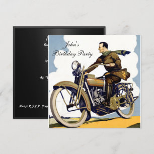 Invitación Motocicleta Art Deco popular