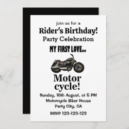 Invitación Motocicleta Clásica Motorcycle Birday Motorbike