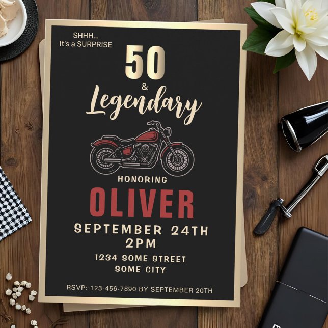 Invitación Motocicleta de época 50 Fiesta de la bicicleta de  (Subido por el creador)