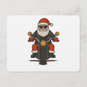Invitación Motocicleta de Santa Navidad Vintage Divertido Mot