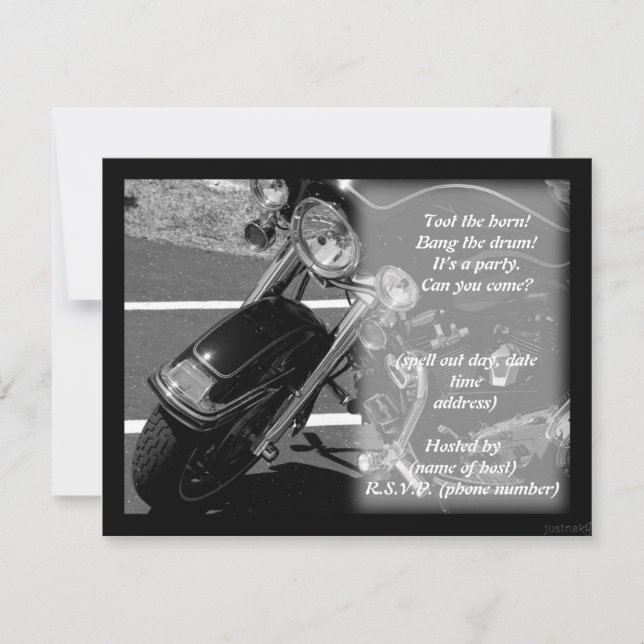 Invitación motocicleta iii fiesta invitar (Anverso)