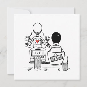 Invitación Motocicleta personalizado y velada Sidecar
