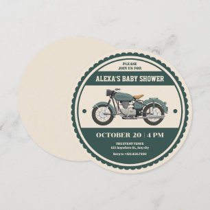 Invitación Motocicleta retro retro clásica ducha de bebé