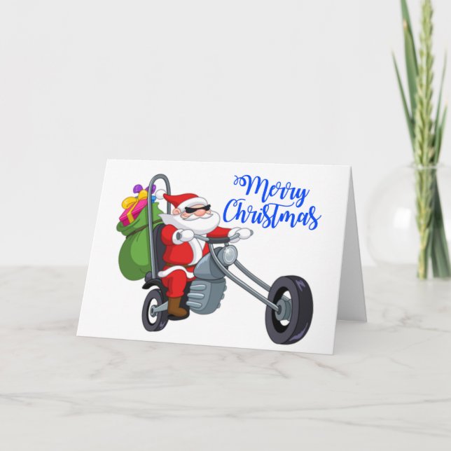 Invitación motocicleta santa navidad (Anverso)