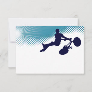 Invitación motociclista alto por cielo