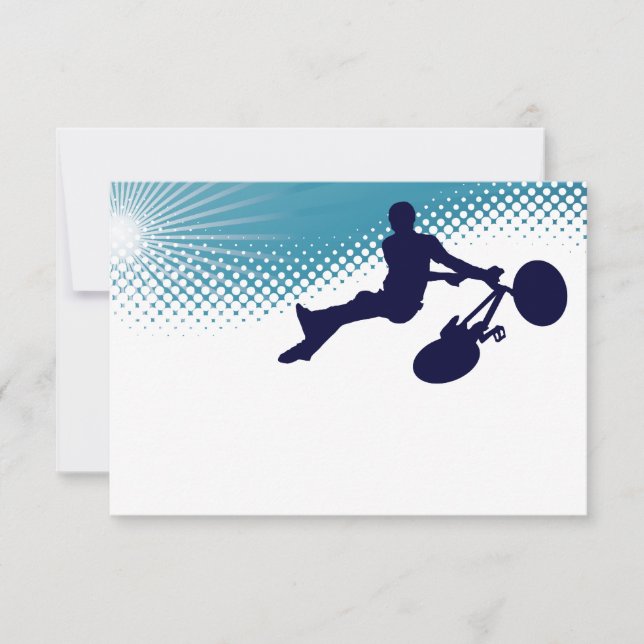 Invitación motociclista alto por cielo (Anverso)