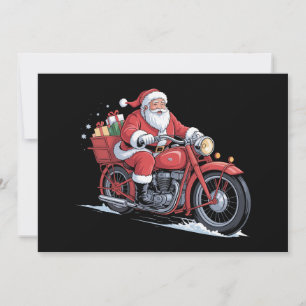 Invitación Motociclista de Santa Claus Navidad Xmas