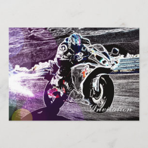 Invitación motocrós biking de la suciedad que compite con al