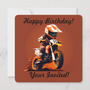 Invitación Motocross de niño personalizado