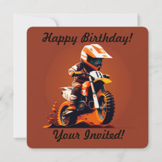 Invitación Motocross de niño personalizado