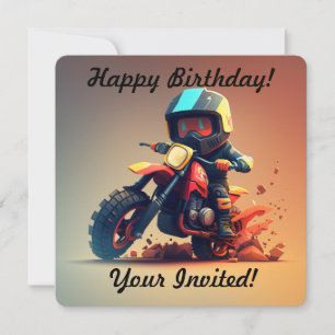 Invitación Motocross de niño personalizado