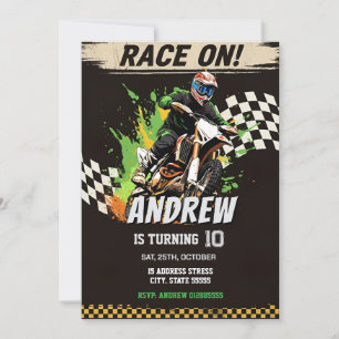 Invitación Motocross Dirt Motorbike para niños Cumpleaños