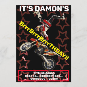 INVITACIÓN MOTOCROSS SUPERCROSS MOTOCICLETA