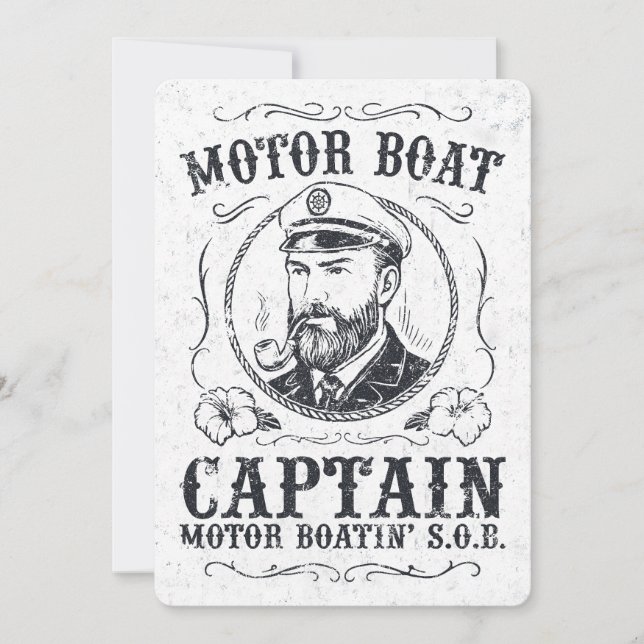 Invitación Motor Boat Captain Funny Pontoon Boating (Anverso)