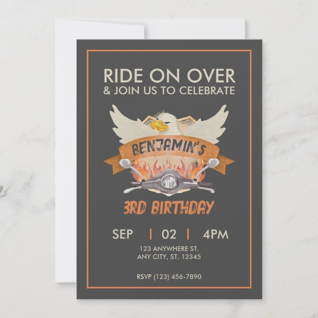 Invitación Motor-ciclo (Anverso)
