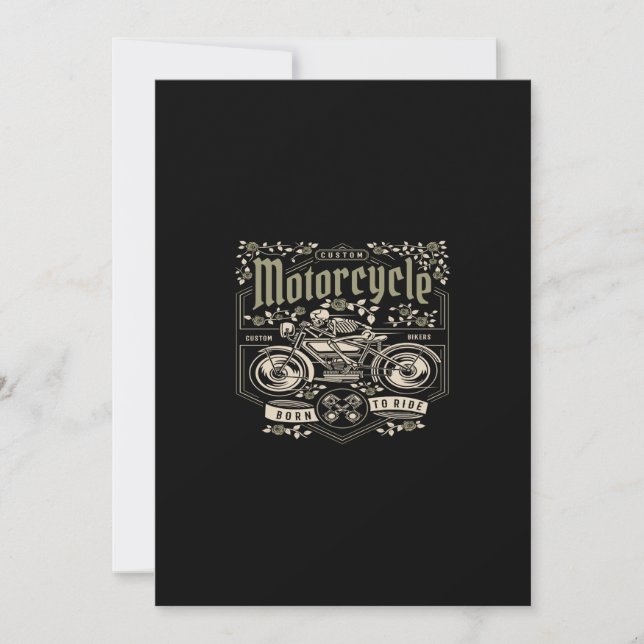 Invitación motorcycle born to ride (Anverso)