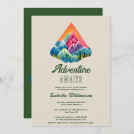 Invitación Mountain Adventure espera Baby Shower