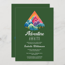 Invitación Mountain Adventure espera Baby Shower