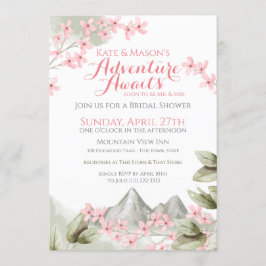 Invitación Mountain Adventure Pink Lilac Bridal Shower