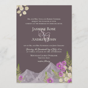 Invitación Mountain Asters Plum Boda