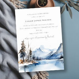 Invitación Mountain Lake Winter Snow Landscape Baby Shower