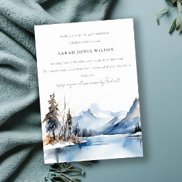 Invitación Mountain Lake Winter Snow Landscape Birday
