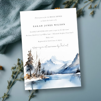 Invitación Mountain Lake Winter Snow Paisaje de Nieve Brillan