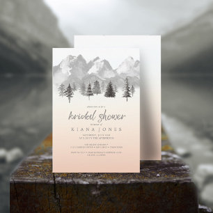 Invitación Mountain Landscape Bridal Shower Rubor ID787