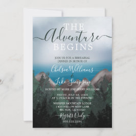 Invitación Mountain Meets Ocean Boda Ensayo Cena