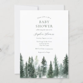 Invitación Mountain Pine Trees Baby Shower