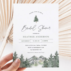 Invitación Mountain Pine Winter Bridal Shower Invitation