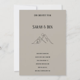 Invitación Mountain Wedding Invitation Line Art Adventure