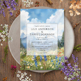 Invitación Mountain Wildflower Floral Meadow Wedding