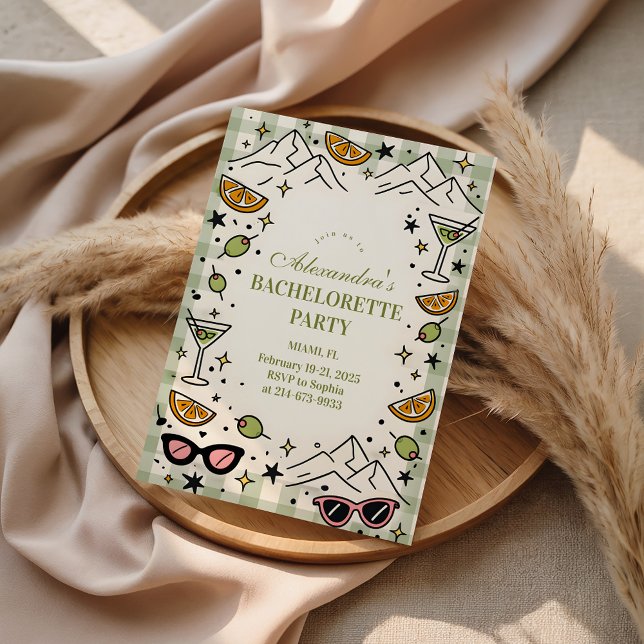 Invitación Mountains and Martinis Bachelorette Party (Subido por el creador)