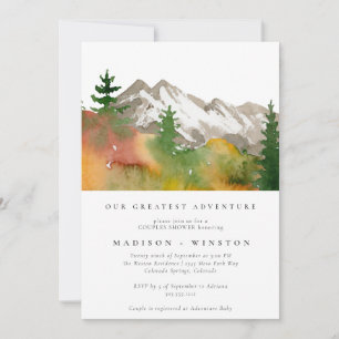 Invitación Mountains Forest Greatest Adventure Baby Shower