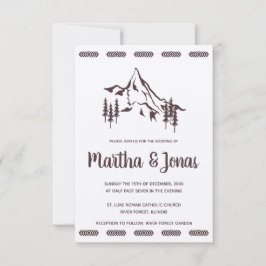 Invitación Mountains Landscape & Tribal Motifs Wedding Design
