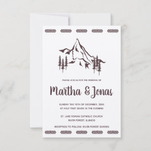 Invitación Mountains Landscape & Tribal Motifs Wedding Design