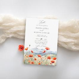 Invitación Mountains Woods Boda de flores silvestres rusticas