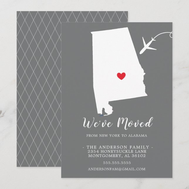 Invitación móvil | ALABAMA Estatal (Anverso / Reverso)