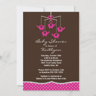Invitación móvil de Baby Shower del elefante