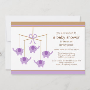 Invitación móvil de Baby Shower del elefante