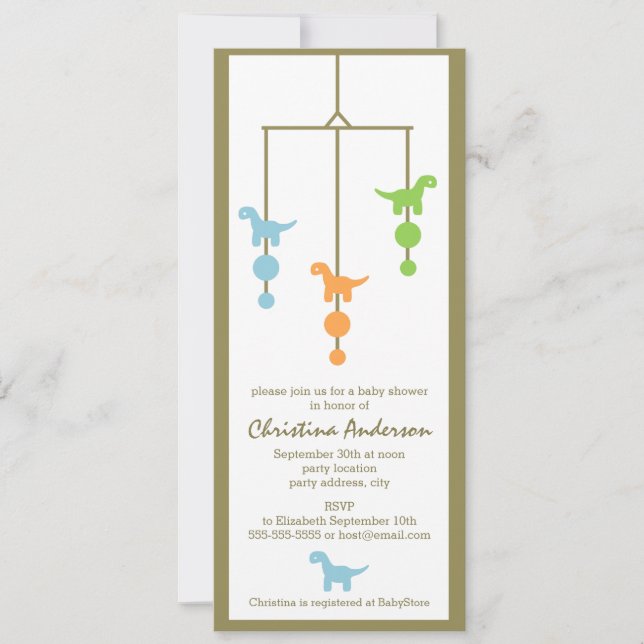 Invitación móvil de Baby Shower del muchacho del (Anverso)